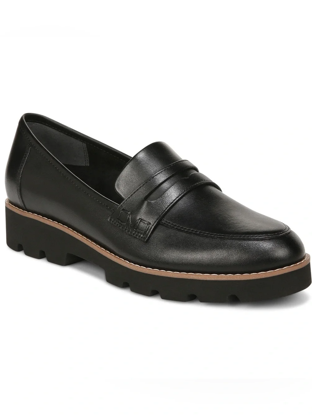 Vionic Cheryl II Women's Slip On Black Leather Penny Loafer Women’s 6